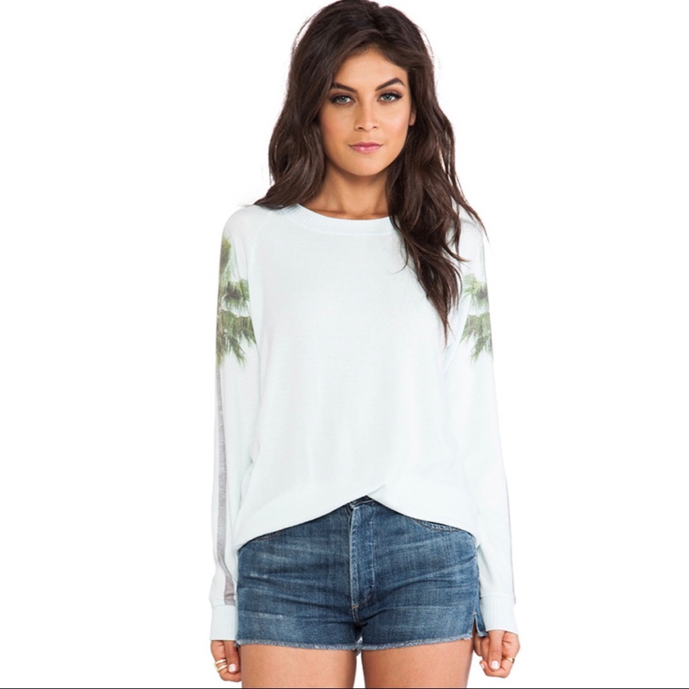 All Things Fabulous Palm Tree Cozy Sweater in Mist